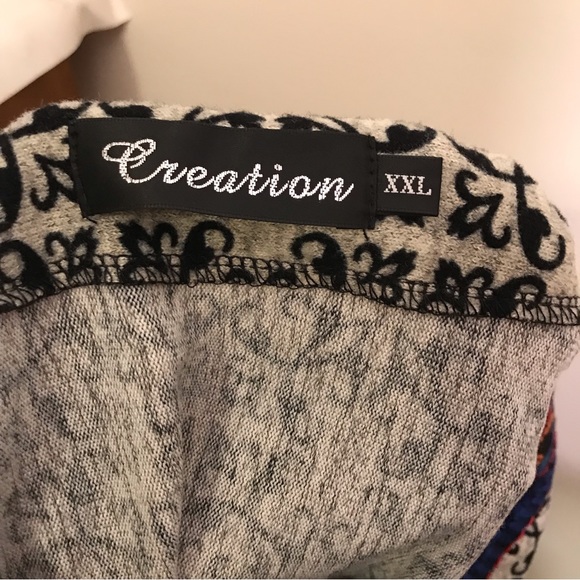 Creation Tunic Sweater Dress Floral Embroidered Long Sleeve Knit Stretch XXL - Picture 11 of 12